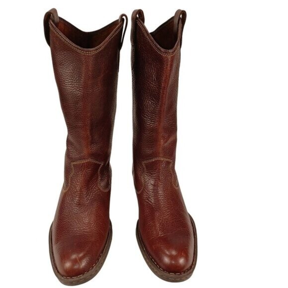 Born Western Tall Riding Boots Pull-On Brown Soft Leather Shoes Womens Size 11 - Picture 5 of 16